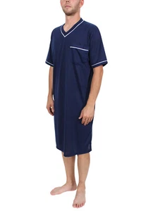 Herrennachthemd, kurzarm, 100% Baumwolle, Brusttasche, L XL XXL XXXL - Bild 1 von 23