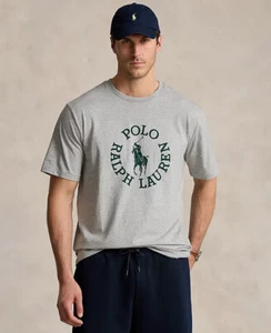 Polo Ralph Lauren T-Shirt Uomo Big Pony Logo Jersey, Grigio Erica, 3XB - Foto 1 di 4