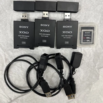 Tarjeta de memoria Sony XQD-G Series 64 GB XQD y tarjeta 3-QDA-SB1 XQD lectura con extensión USB de 3 Foto 1 de 4