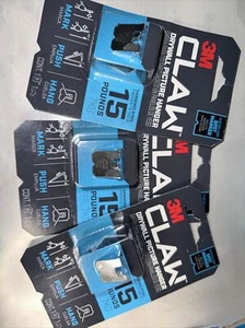 Lot of (3) 3M CLAW 15 LB Drywall Picture Hanger w/ Temporary Spot Marker NEW - Picture 1 of 1