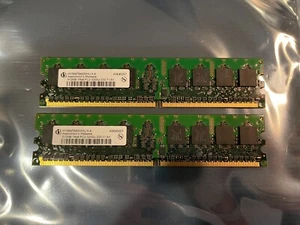 Infineon PC2-3200 1GB Kit (2x 512MB) DDR2-533 HYS64T64000HU-5-A, Malaysia Made - Picture 1 of 2