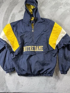 Vintage Notre Dame Starter Jacket Pullover Mens L Varsity College Fighting Irish - Picture 1 of 6