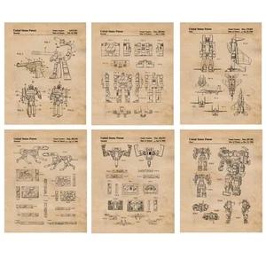 Classic Toy Robots Patent Prints 6 (8x10) for Home Transformer Workshop Office - Picture 1 of 12
