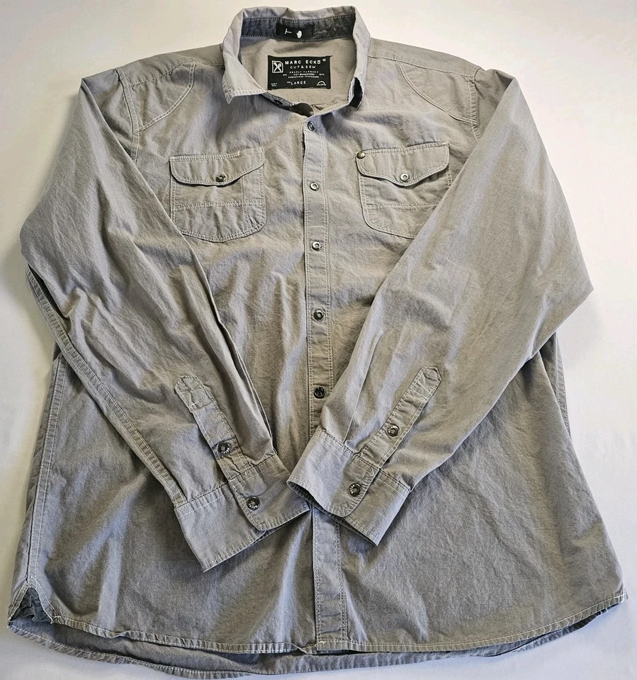 Marc Ecko Men's Long Sleeve Cut & Sew Button Up Shirt Size Large Deadly Threads - Image 1 of 4