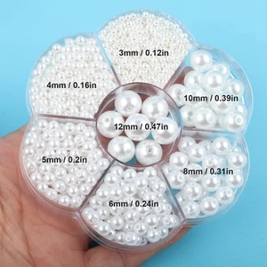 Round Pearl 1150 Pcs Perforated Pearl For Decorating Your For Jewelry For✈ - Picture 1 of 24