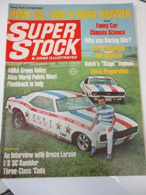 BACK ISSUE SUPER STOCK & DRAG ILLUSTRATED DECEMBER 1969, BRUCE LARSON, INDY NATS - Imagem 1 de 4