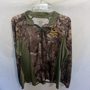 Realtree Men’s Camo Shirt Size Large Brown Green Athleisure Hunting Outdoors - Picture 1 of 12