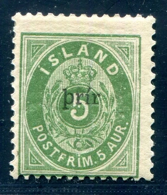 ISLAND 1897 19BII * IMPECCABLE PRIR OVERPRINT (Z6103 - Image 1 of 2