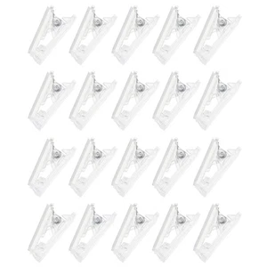 20 Pcs Badge Holder Plastic Clips for Hanging Self Adhesive Spring - Picture 1 of 12