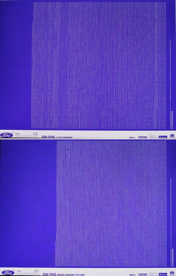 Ford OSI Ford-Germany Ersetzungen Teilekatalog Microfilm Microfiche Original - Bild 1 von 3