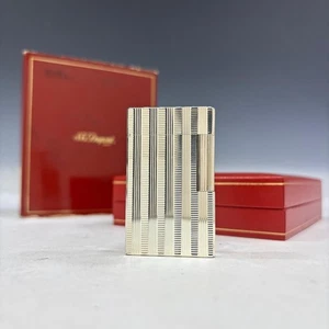 S.T. Encendedor de Gas Dupont Ligne 1 Plateado con Caja Encendido Confirmado Excelente JP - Imagen 1 de 10