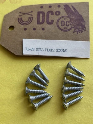 Ford Mustang 1971 1972 1973 placa alféizar tornillos (12x) EE. UU. repuesto directo Foto 1 de 4