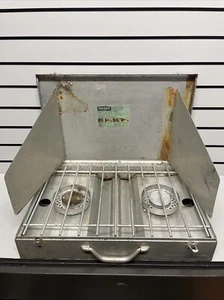 Vintage Bernz O Matic Deluxe 2 Burner Propane Cook Stove Camping TX850 USA - Picture 1 of 23