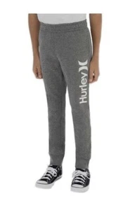 NWT Boy's Hurley Gray Fleece Joggers Sweatpants Size Large 14 - 16 - Picture 1 of 8