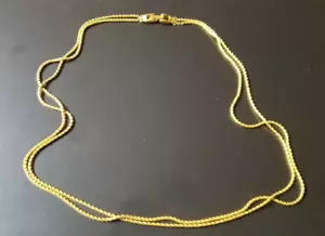 Collar de cadena de doble cuerda para dama 22 pulgadas cierre de caja tono dorado 1239 - Imagen 1 de 4