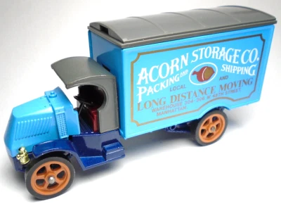 Camioneta Matchbox 1985 modelos de antaño 1920 Mack almacenamiento bellota azul 4 1/4" Foto 1 de 4