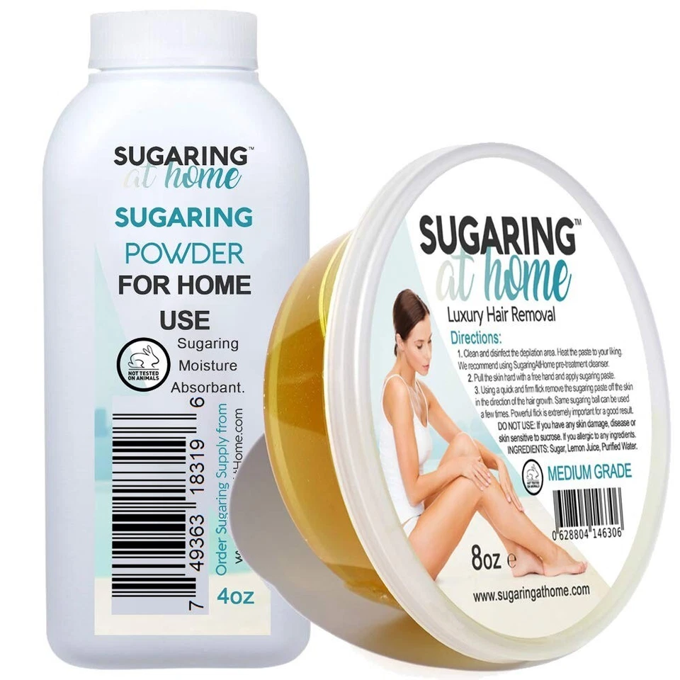 SUGARING NYC Sugaring Paste for bikini, Braizlian, Arms, legs Set with Sugaring Drying Powder