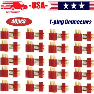 40X Anti-skidding Deans Plug T Style Connector Female / Male for RC Lipo Battery - Picture 1 of 9