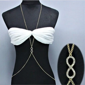 Body Shiny 8 Shinny Belly Chain Body Chain Jewellery Rhinestone Belt Gift - Picture 1 of 4