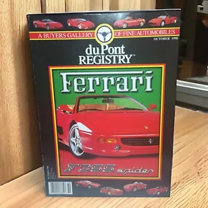 Vintage Ferrari F355 Spider DuPont Registry Car Magazine October 1998 - Picture 1 of 9