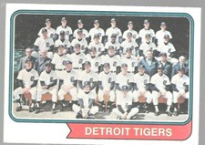 1974 Topps Detroit Tigers Team Picture 94 Baseball Card