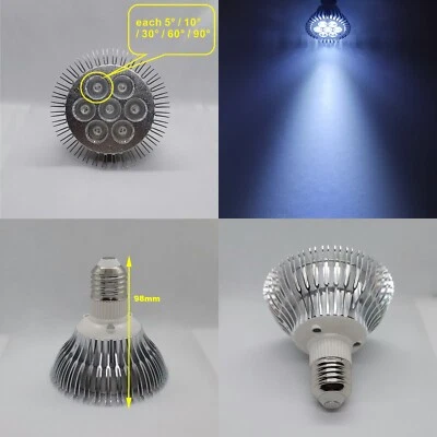 21W Cold White PAR30 10000K~15000K LED Lamp Spot Light Bulb for Plant Aquarium - Image 1 of 4