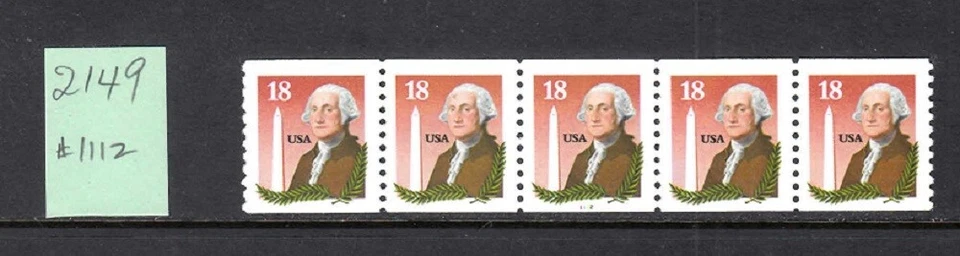 USA PNC SC# 2149 GEORGE WASHINGTON 18c. WATER ACTIVATED MNH - PL# 1112 - Image 1 of 1