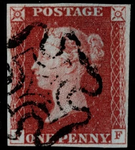 1841 1d Rosso Nero Pl 11 FF 4m STATE ONE usato molto bene cat. £130,00 - Foto 1 di 1