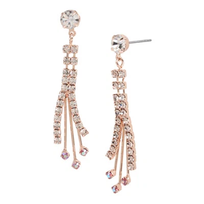 Betsey Johnson  Little Angel Spray Crystal Gold Earrings MSRP $32 Feather - Image 1 of 4