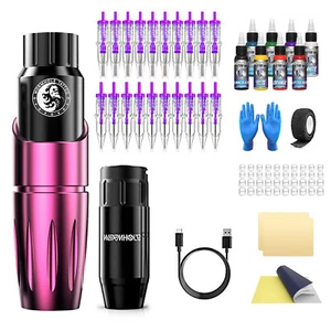 Profesional Maquina De Tatuaje Kit Para Tatuar Tattoo Rotativa Pluma Inalambrico - Picture 1 of 8