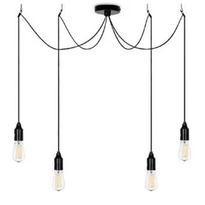 4 Heads Modern Ceiling Vintage Retro Chandelier Pendant Lamp Light Fitting - Picture 1 of 4