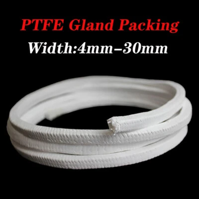 Pure PTFE Gland Packing Sizes 4mm - 30mm Gland Packing For Pump Valve Shaft Stem - Image 1 of 4