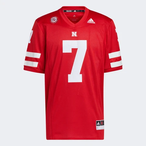 (MEN'S 2XL) - ADIDAS Nebraska Cornhuskers #7 Icon Football Jersey HG4394 Red Cover