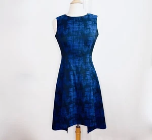 DKNY Black & Blue Fit & Flare Sleeveless Dress 2 XS Office/Career/Work/Party LBD - Picture 1 of 7
