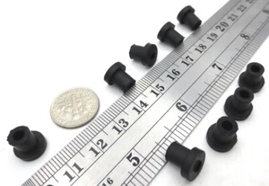 Rubber Flange Bushing Push-In Fits 1/4" Hole, Has 1/8" Thru Hole, Free Shipping! - Picture 1 of 12