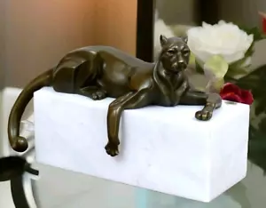 Bronzefigur Panther Puma Skulptur Raubkatze Figur Jaguar StatueTierfigur Bronze - Bild 1 von 5