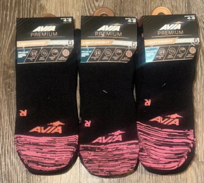 3 Packs Avia Premium Socks Low Cut Lightweight Comfort Black Women's Size 4-9 - Image 1 of 4