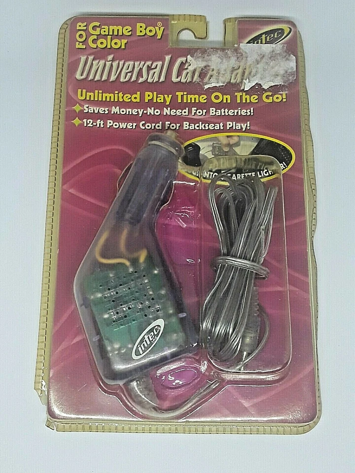 1991 Intec Universal Car Adapter 4 Nintendo Game Boy Color, Some Package  Damage - Image 1 of 4