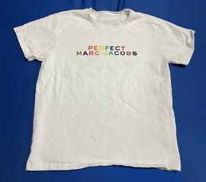 Marc Jacobs Perfect As We Are T Shirt Rainbow Letters White Size Medium Designer