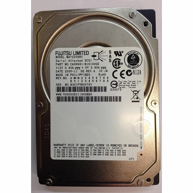 CA06681-B16100GE - Fujitsu 36GB 10K RPM SAS 3.5" HDD - Image 1 of 1