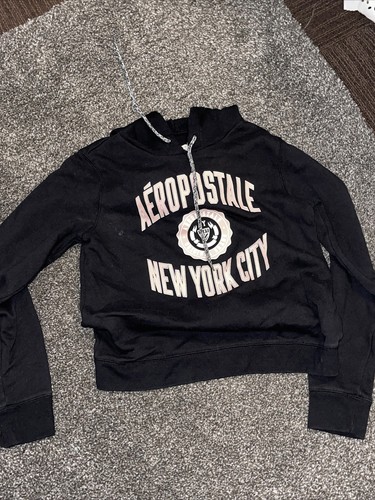 VETEMENTS Felpa con cappuccio Aeropostale Aero New York piccola nera pullover felpa con lettere rosa