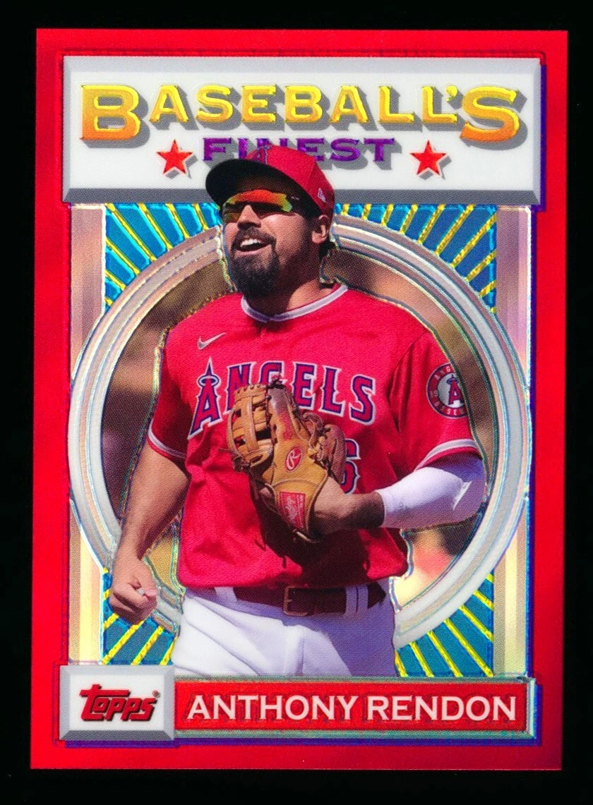 2020 TOPPS FINEST FLASHBACKS ANTHONY RENDON 1993 RED REFRACTOR ANGELS SSP #4/5!