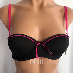 Rene Rofe / Convertible Bra / Underwire w Bow / Black and Hot Pink / 32a / $28 - Picture 1 of 2