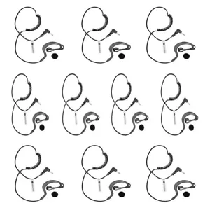 10 X LISTEN ONLY G SHAPE SOFT EAR HOOK EARPIECE FOR 2 PIN ICOM RADIO - Picture 1 of 3
