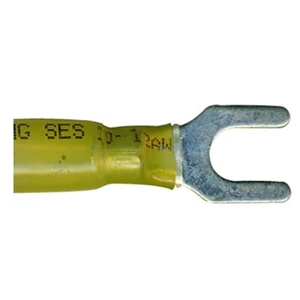 Heat Shrink Crimp Spade Terminal 12-10 Gauge #8 Stud Wire Connector - 100 Pack - Picture 1 of 3