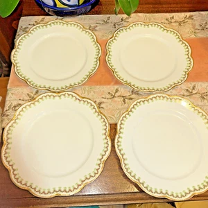 Haviland Limoges France Porzellan 4er Set Dessert-/Brotteller Goldakzent - Bild 1 von 6