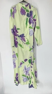 Maxi Vestido Verde Floral Manga Larga Talla 6 Cuello Alto Ligero ASOS NUEVO CON ETIQUETAS Foto 1 de 4