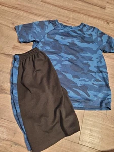 Boys Size 8/10 Blue Camo Summer Outfit Shein Brand - Picture 1 of 4