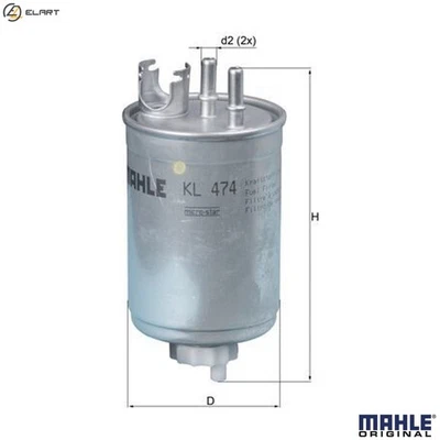 FUEL FILTER KL 474 FOR FIAT STRADA/Pickup PALIO/WEEKEND/Weekend DOBLO/MONOCAB - Image 1 of 4