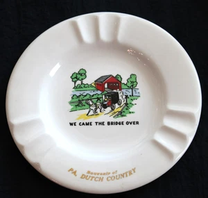 Vintage Pennsylvania Dutch Country Ashtray Bridge Over Decorative Souvenir 6"-G2 - Picture 1 of 5